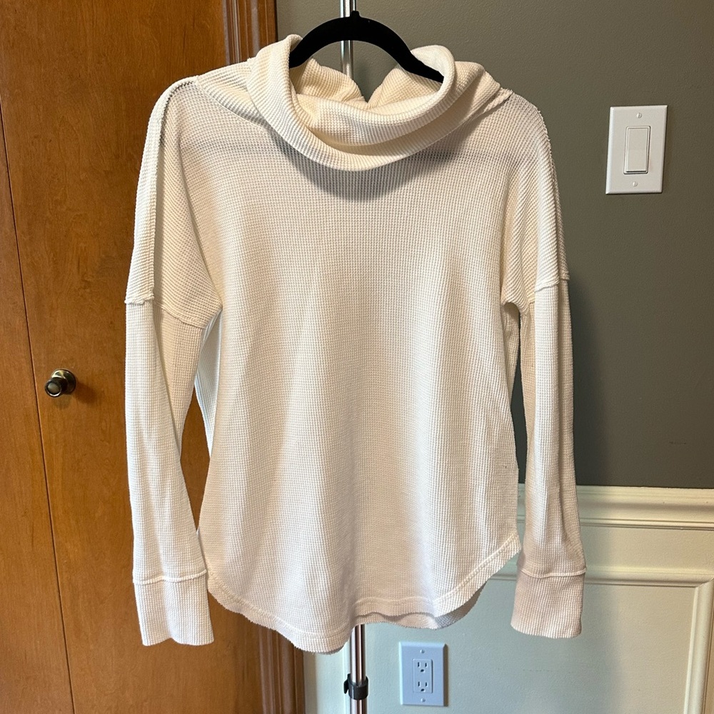 Maeve white cowl neck shirt